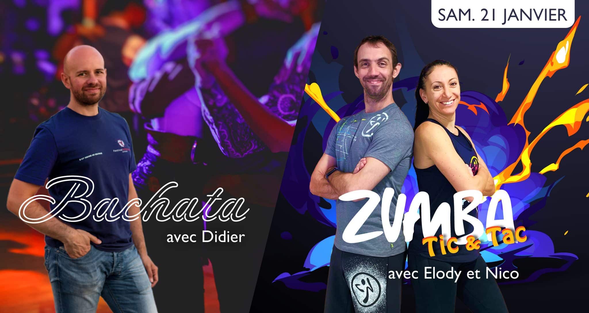 Stage Zumba et Bachata Samedi 21 janvier 2023 Cournon Danse Attitude